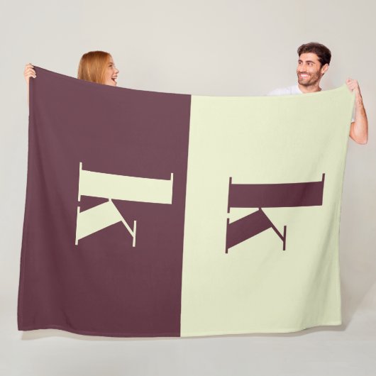 Wit & bruin eerste persoonlyke  fleece deken (In situ)