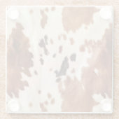 Wit Bruin Koeienhuid Dierenprint Glazen Onderzetter (Achterkant)