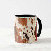 Wit Bruin Koeienhuid Dierenprint Mok (Voorkant rechts)