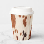 Wit Bruin Koeienhuid Dierenprint Papieren Bekers (Links)