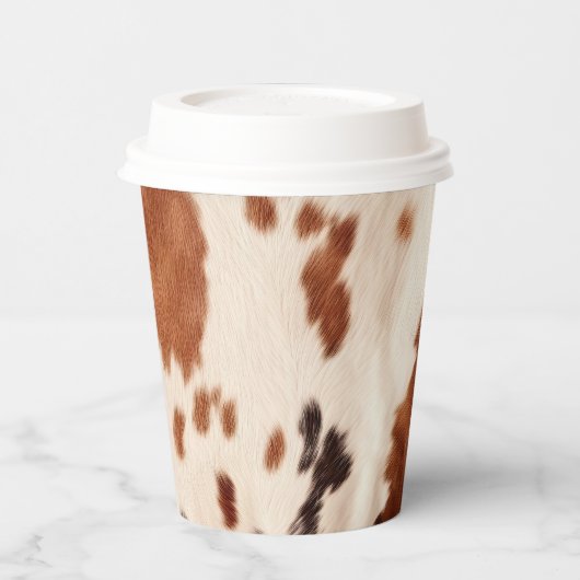 Wit Bruin Koeienhuid Dierenprint Papieren Bekers (Links)