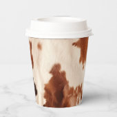 Wit Bruin Koeienhuid Dierenprint Papieren Bekers (Achterkant)