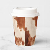 Wit Bruin Koeienhuid Dierenprint Papieren Bekers (Rechts)