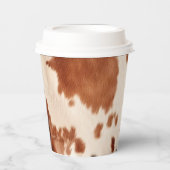 Wit Bruin Koeienhuid Dierenprint Papieren Bekers (Voorkant)