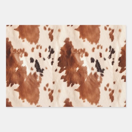 Wit bruin Koeienhuid Inpakpapier Vel (Voorkant)