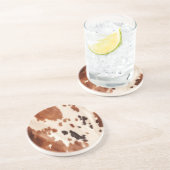 Wit bruin Koeienhuid Zandsteen Onderzetter (Zijkant)