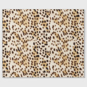 Wit bruin luipaard print cadeaupapier (Vlak)