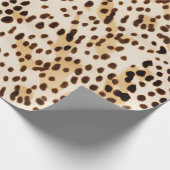 Wit bruin luipaard print cadeaupapier (Hoek)