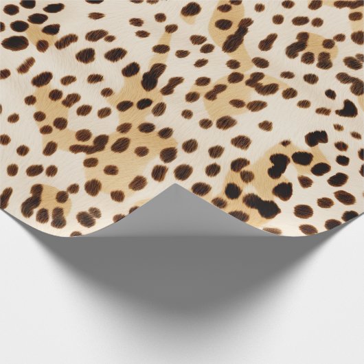Wit bruin luipaard print cadeaupapier (Hoek)