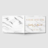  Wit Bruin Marmer Elegant Wedding Keepsake Gastenboek (Volledig)