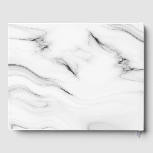  Wit Bruin Marmer Elegant Wedding Keepsake Gastenboek (Achterkant)