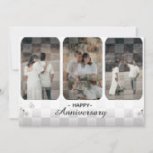 Wit & Bruin Minimalistische Foto Anniversay Kaart (Voorkant)