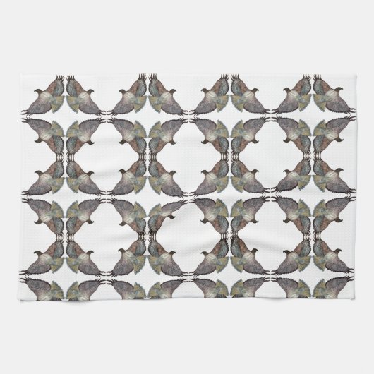 Wit Bruin Rood-Schouder Hawk Keuken Handdoek (Horizontaal)