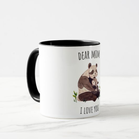Wit Bruin Schattige Panda Beste Mama Mok (Voorkant links)