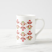 Wit & Bruin Volkskunst Bloemen Elegant Knus Landel Porselein Kop (Rechts)