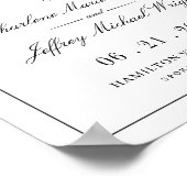  Wit-bruisende bruiloft Welkomstteken WT313 Poster (Hoek)