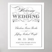  Wit-bruisende bruiloft Welkomstteken WT313 Poster (Voorkant)