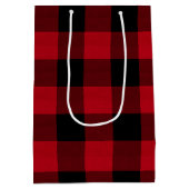 Wit Buffel Label Plaid Rood en Zwart ID603 Medium Cadeauzakje (Achterkant)