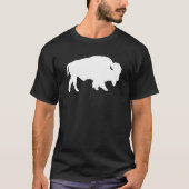 Wit Buffel Silhouet Schaduwbeest T-shirt (Voorkant)