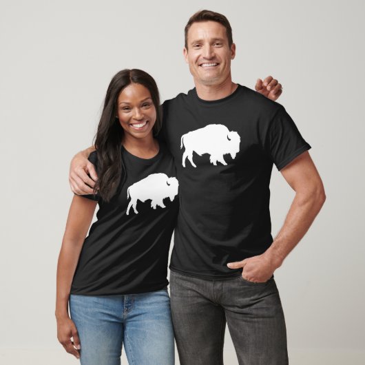 Wit Buffel Silhouet Schaduwbeest T-shirt (Unisex)