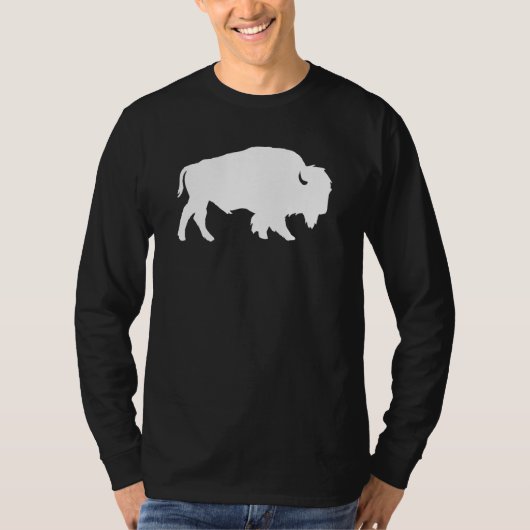 Wit Buffel Silhouet Schaduwbeest T-shirt (Voorkant)