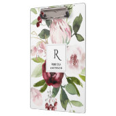 WIT-BURGUNDY PROTEA FLORAL KLEMBORD (Links)