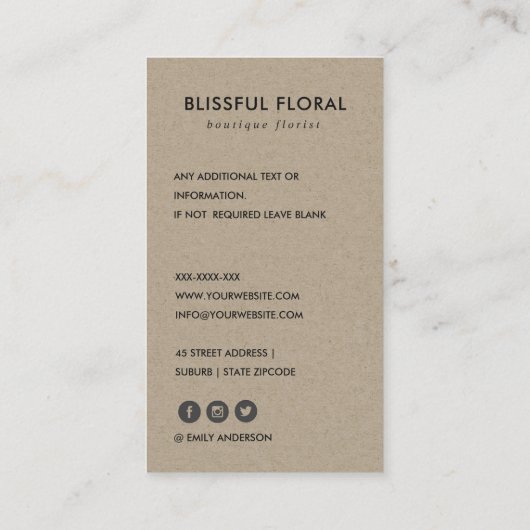  WIT-BURGUNDY PROTEA FLORAL VISITEKAARTJE (Achterkant)