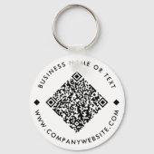 Wit | Business Custom QR Code Sleutelhanger (Voorkant)