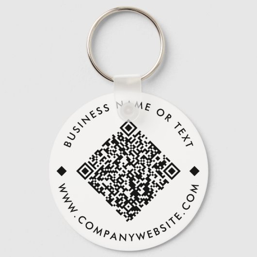 Wit | Business Custom QR Code Sleutelhanger (Voorkant)