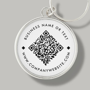 Wit Business Custom QR Code Sleutelhanger