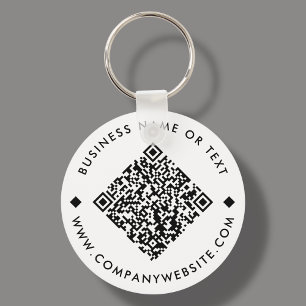 Wit   Business Custom QR Code Sleutelhanger