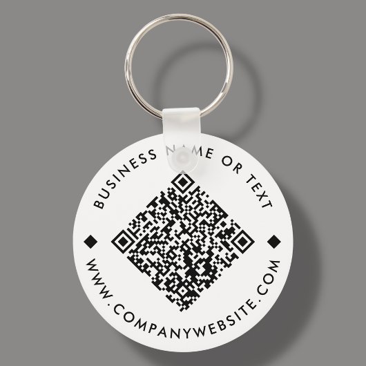 Wit | Business Custom QR Code Sleutelhanger