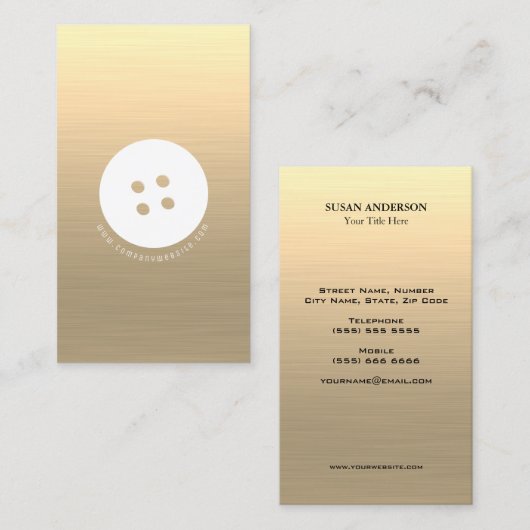 Wit Button naaien, Keizer Visitekaartje (Voorkant / Achterkant)