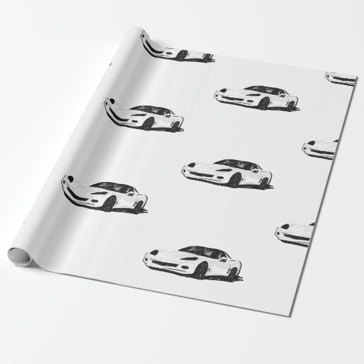 Wit C6 Corvette inpakpapier (Uitgerold)