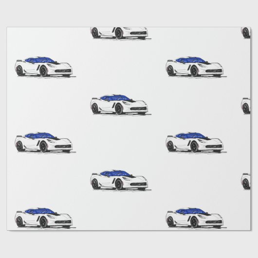 Wit C7 Corvette inpakpapier (Vlak)