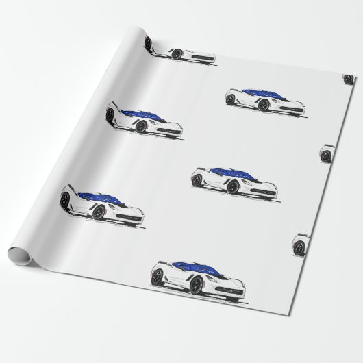 Wit C7 Corvette inpakpapier (Uitgerold)