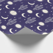 Wit Cactus Patroon Cadeaupapier (Hoek)