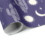 Wit Cactus Patroon Cadeaupapier (Rol Hoek)