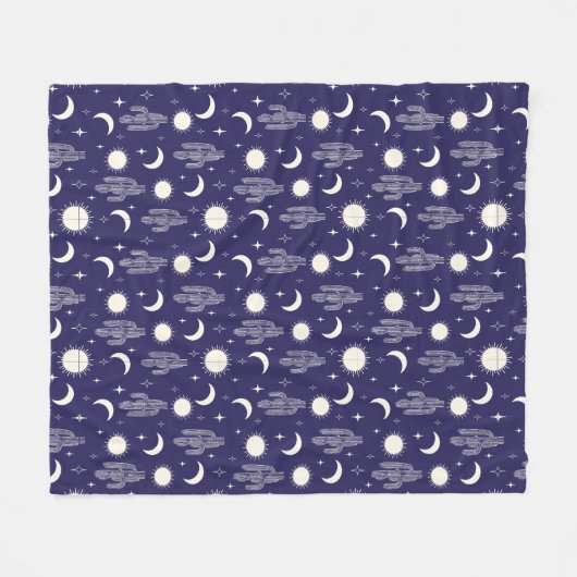 Wit Cactus Patroon Fleece Deken (Voorkant (Horizontaal))