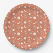 Wit Cactus Patroon Papieren Bordje (Voorkant)