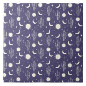 Wit Cactus Patroon Tegeltje (Voorkant)