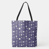 Wit Cactus Patroon Tote Bag (Voorkant)