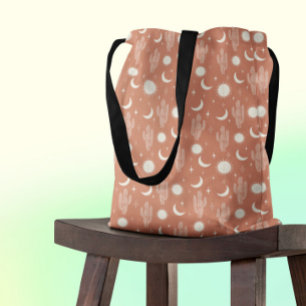 Wit Cactus Patroon Tote Bag