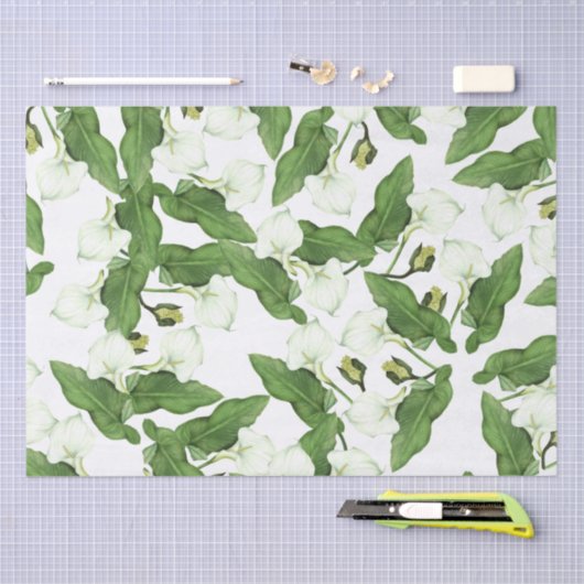  wit Calla Lily Flowers Tissue Paper Tissuepapier (Craft)