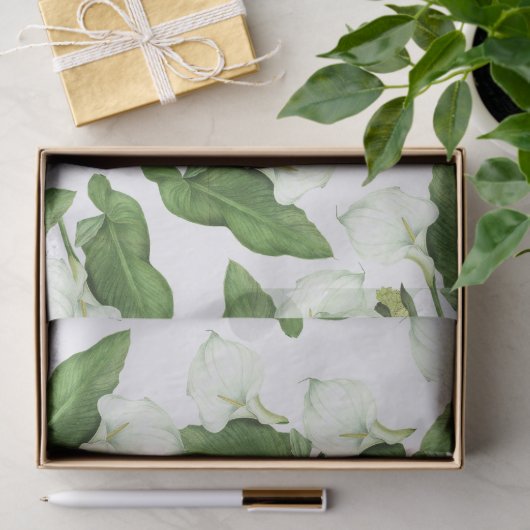  wit Calla Lily Flowers Tissue Paper Tissuepapier (Geschenk)