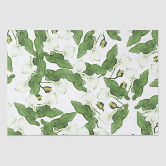 wit Calla Lily Flowers Tissue Paper Tissuepapier (Voorkant)
