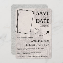 Wit Cancun paspoort Bewaar de datum Save The Date