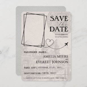Wit Cancun paspoort Bewaar de datum Save The Date