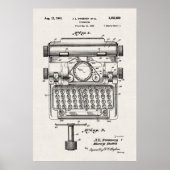 Wit canvas | Typemachinepatent Poster (Voorkant)