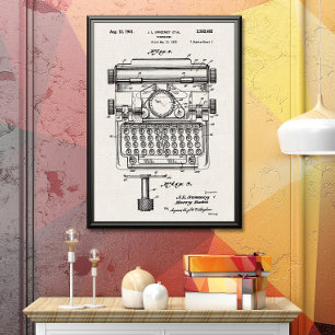 Wit canvas   Typemachinepatent Poster